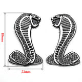 1set Universal 3D Fashion Metal Cobra w/Cystal Eyes Car Decal Sticker Decoration