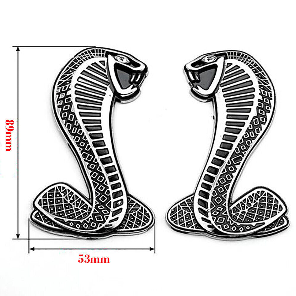 1set Universal 3D Fashion Metal Cobra w/Cystal Eyes Car Decal Sticker Decoration