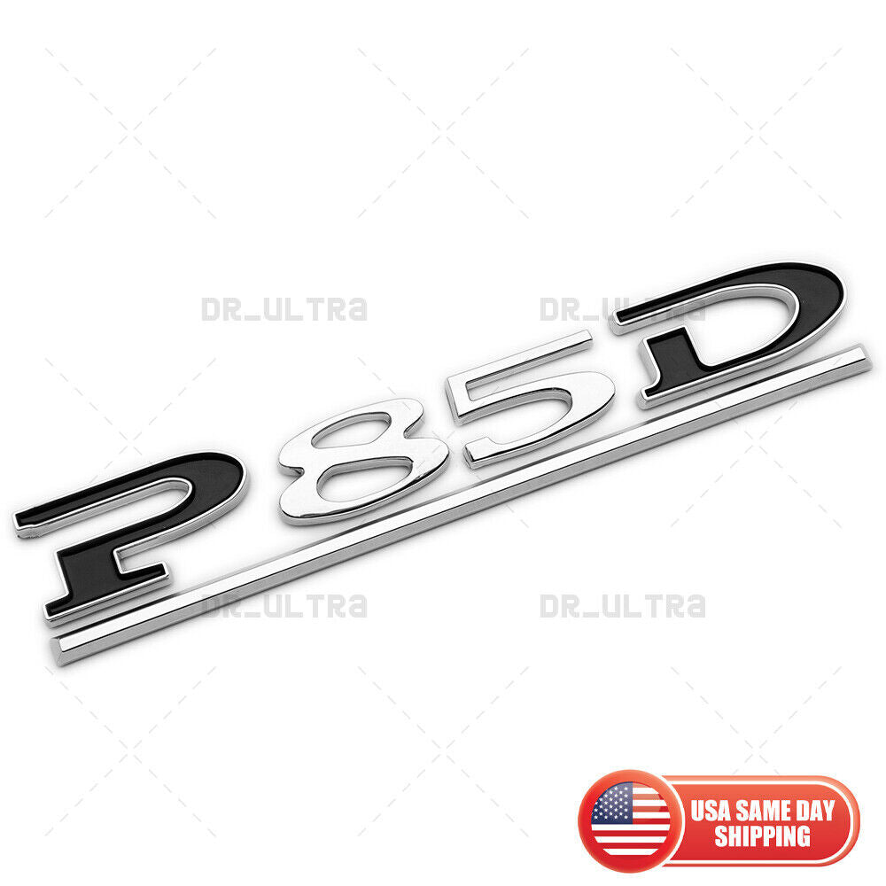 Tesla Liftgate P85D Performance Nameplate Logo Badge Emblem Sport Black Limited