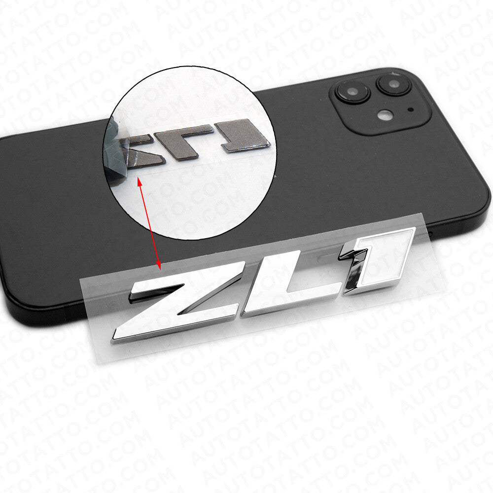 Camaro Hood or Rear Bumper ZL1 Nameplate Logo Sport Emblem Decorate Chrome White
