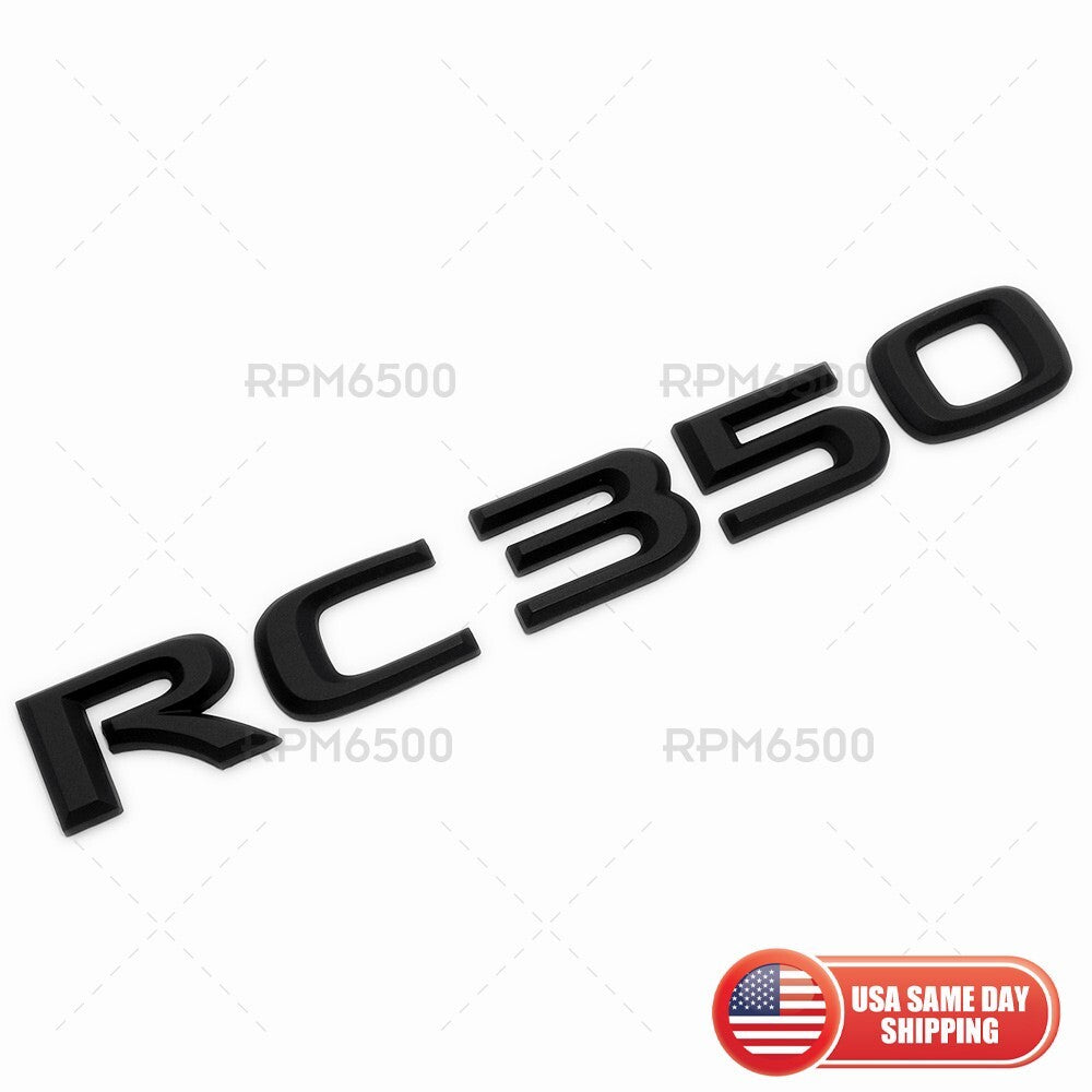 Lexus Trunk Lid RC 350 Letter Logo Badge Emblem Car Replace F-Sport Matte Black