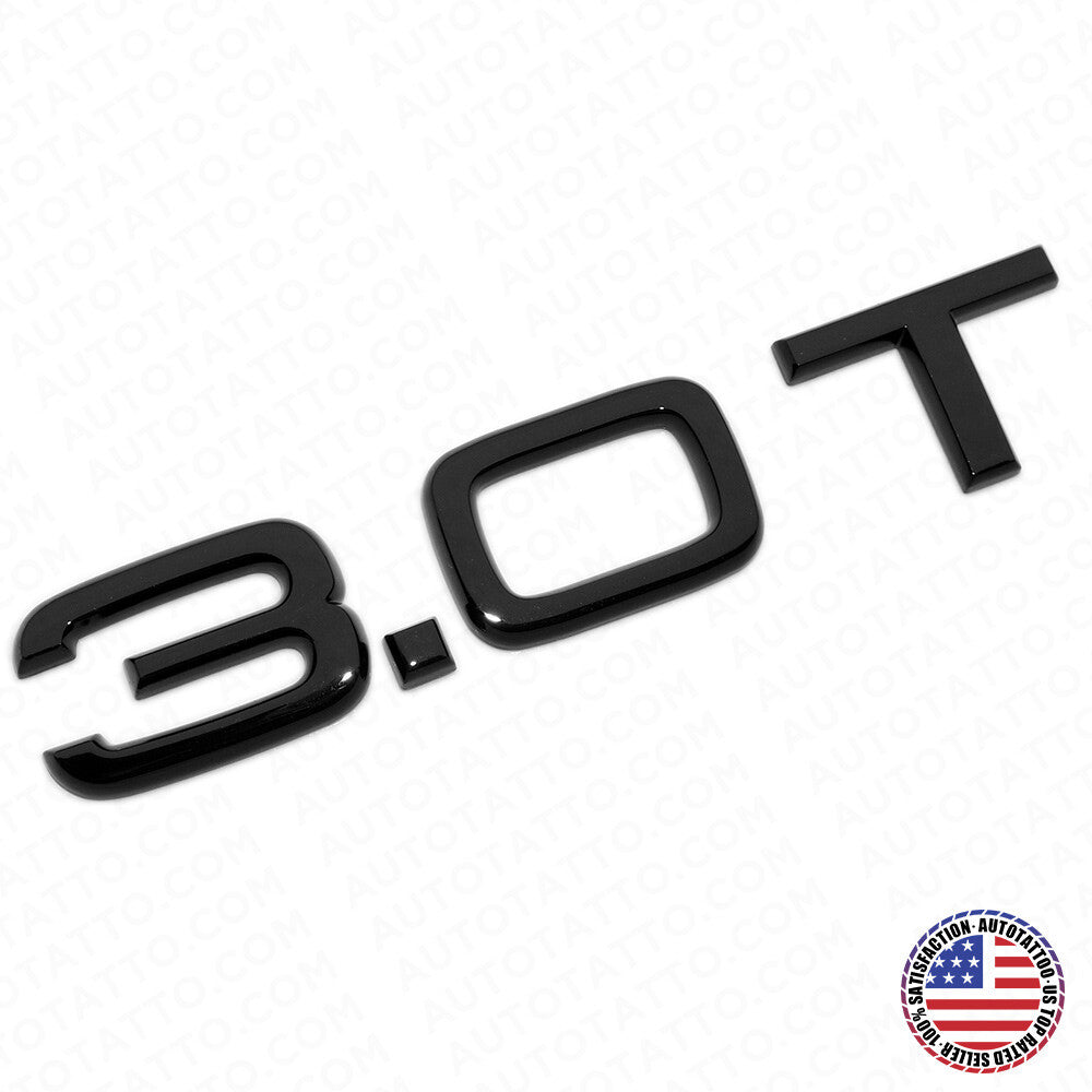 Audi Car Rear Trunk Deck Lid 3.0T Turbo Nameplate Emblem Logo Badge Gloss Black