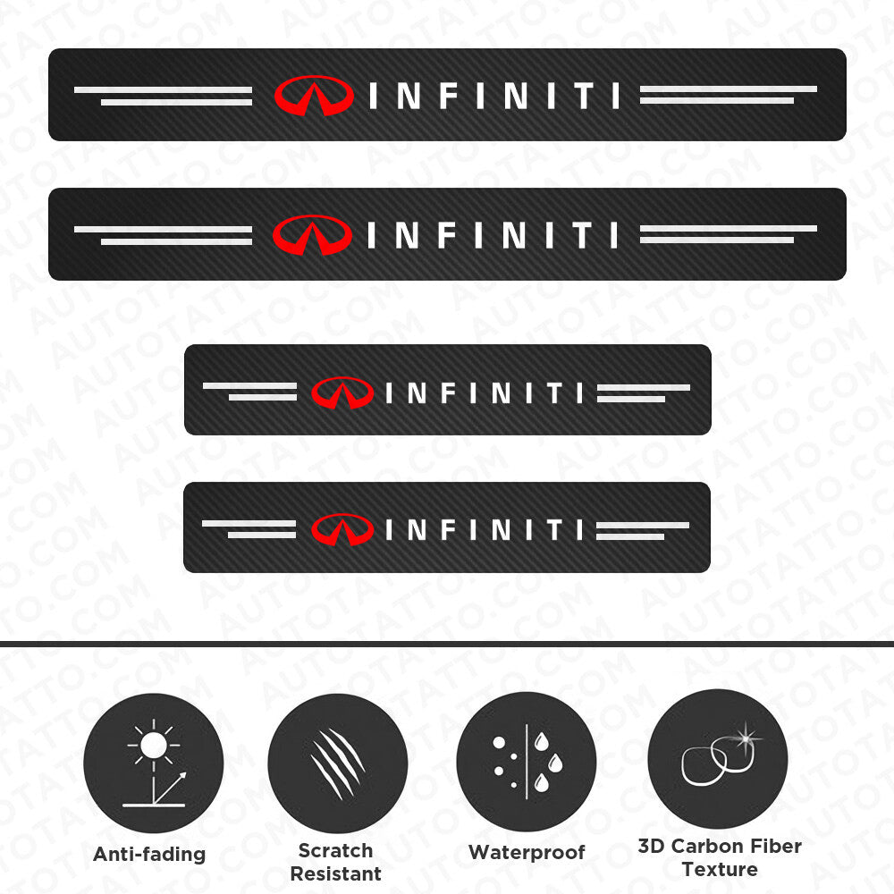 For Infiniti Car Door Plate Sill Scuff Anti Scratch Decal Sticker Protector