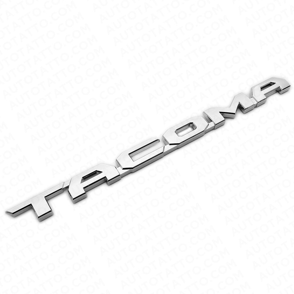 2x 15-21 Chrome Tacoma Letter Front Door Nameplate Emblem Badge Logo Tailgate