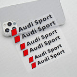For Audi Sport Car Wheels Brake Caliper Sticker 3D Decal Logo Decoration Black