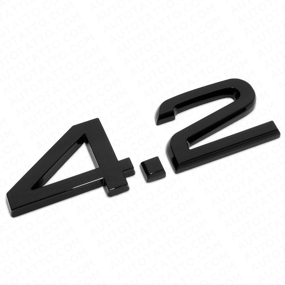 Audi Car Rear Trunk Deck Lid 4.2 Nameplate Emblem Badge Gloss Black Sline