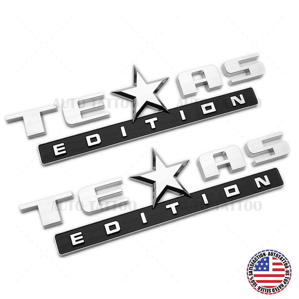 2x GMC Chevrolet Cadillac TEXAS Edition Door Emblem Badge Decorate OEM Chrome