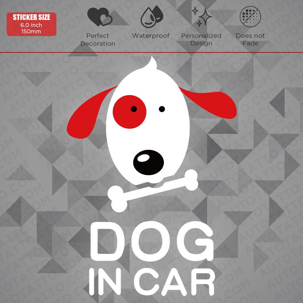 Cute Animal Dog in Car 3D Sticker Decal Pet on Board Van Trunk Window Decorate