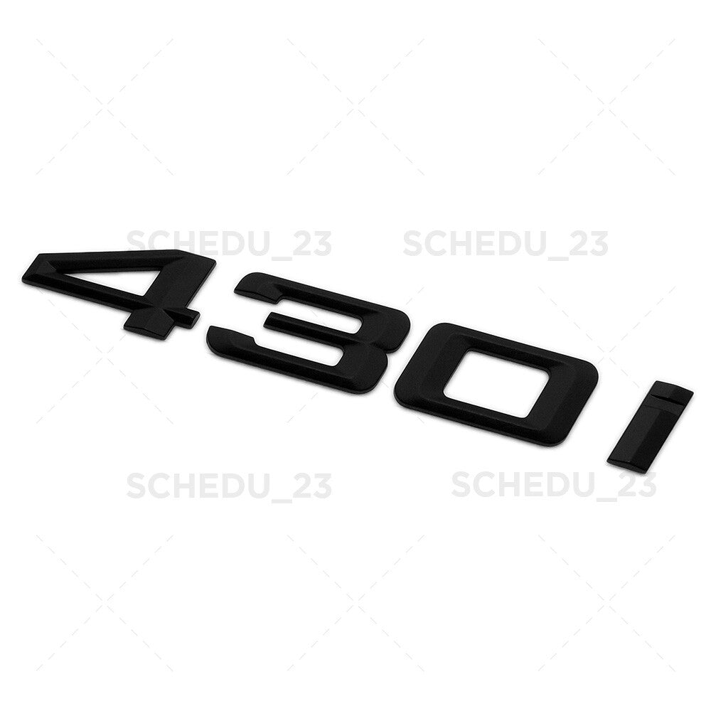 Matte Black 430i Logo Emblem Badge Car Trunk Lid M Power Series Performance