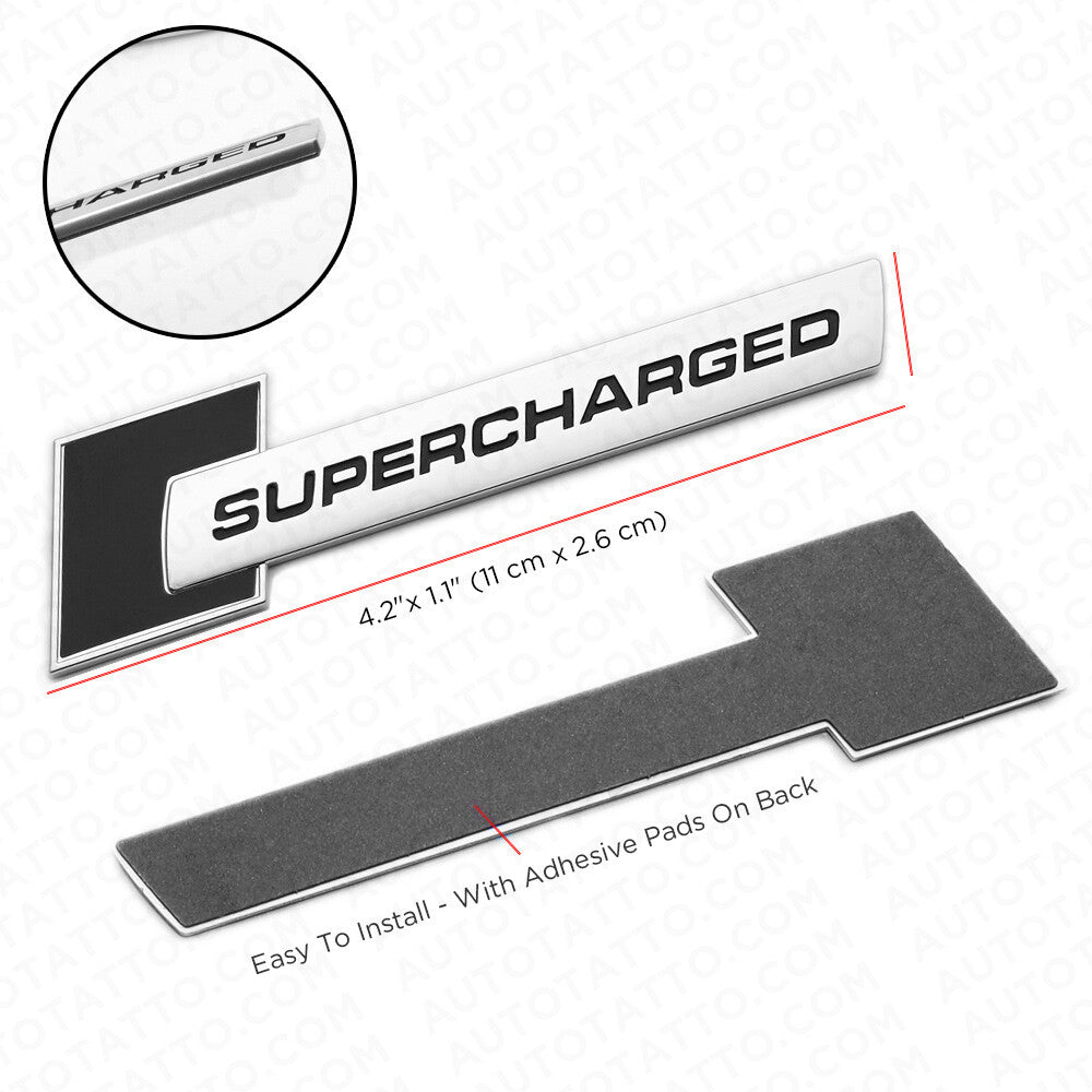 Audi Black Supercharged Side Fender Marker Nameplate Emblem Badge Decorate Sport