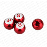 Universal No. 8 Eight Billiard Ball Car Round Caps Auto Valve Stems Decoration