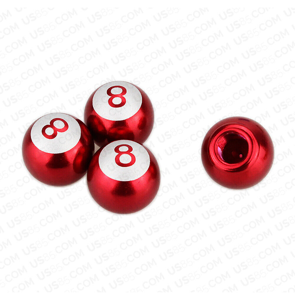 Universal No. 8 Eight Billiard Ball Car Round Caps Auto Valve Stems Decoration