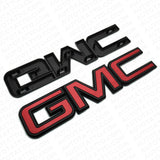 14-19 GMC Sierra Front Grille & Tailgate Letter Replace Logo Emblem Black & Red