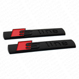 2x Matte Black Audi S-LINE Side Fender Marker Logo Emblem Decal Badge Decoration