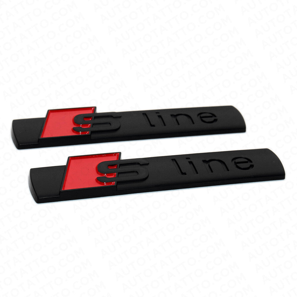 2x Matte Black Audi S-LINE Side Fender Marker Logo Emblem Decal Badge Decoration