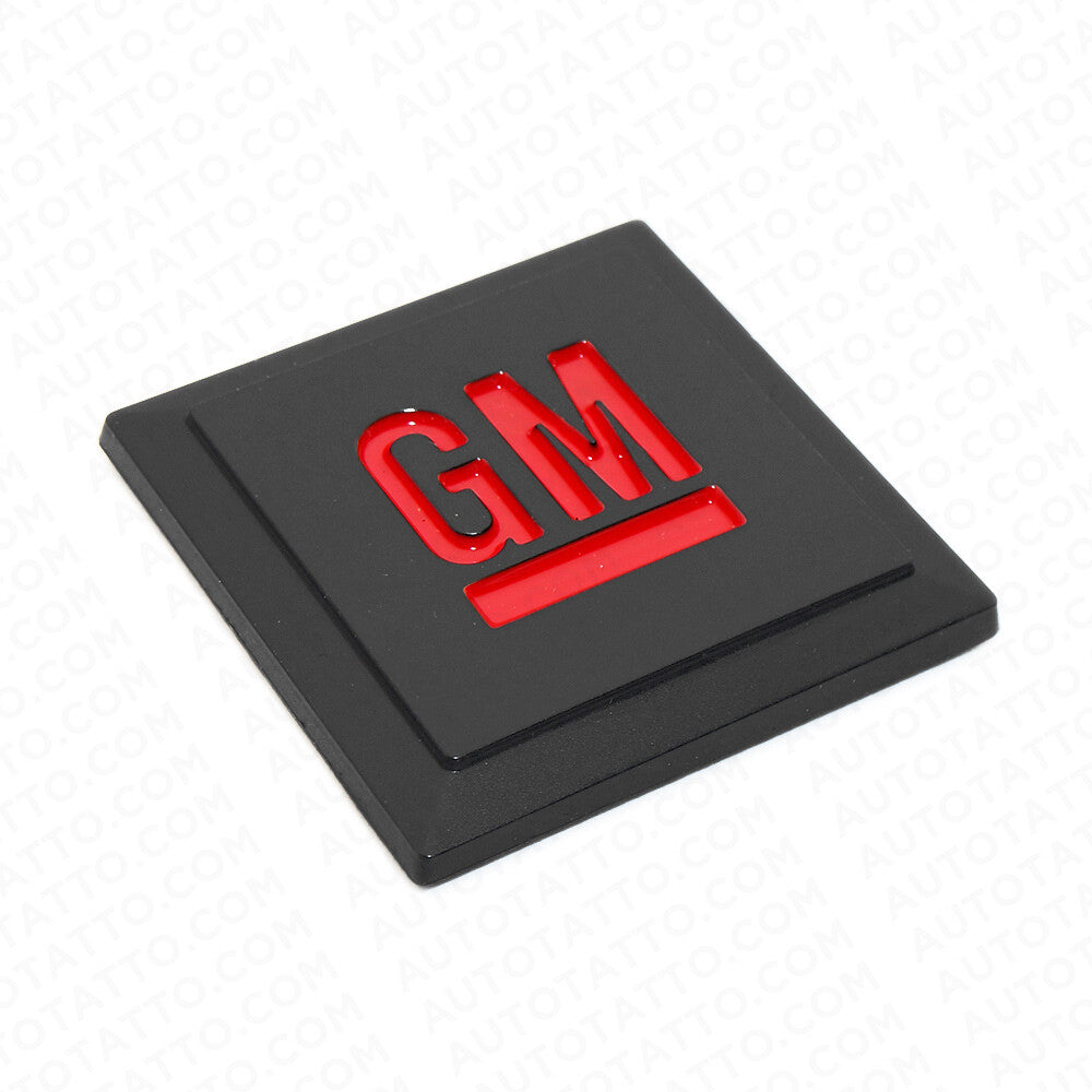 GM Logo Mark of Excellence 1.25" Fender Door Nameplate Emblem Badge Black Red