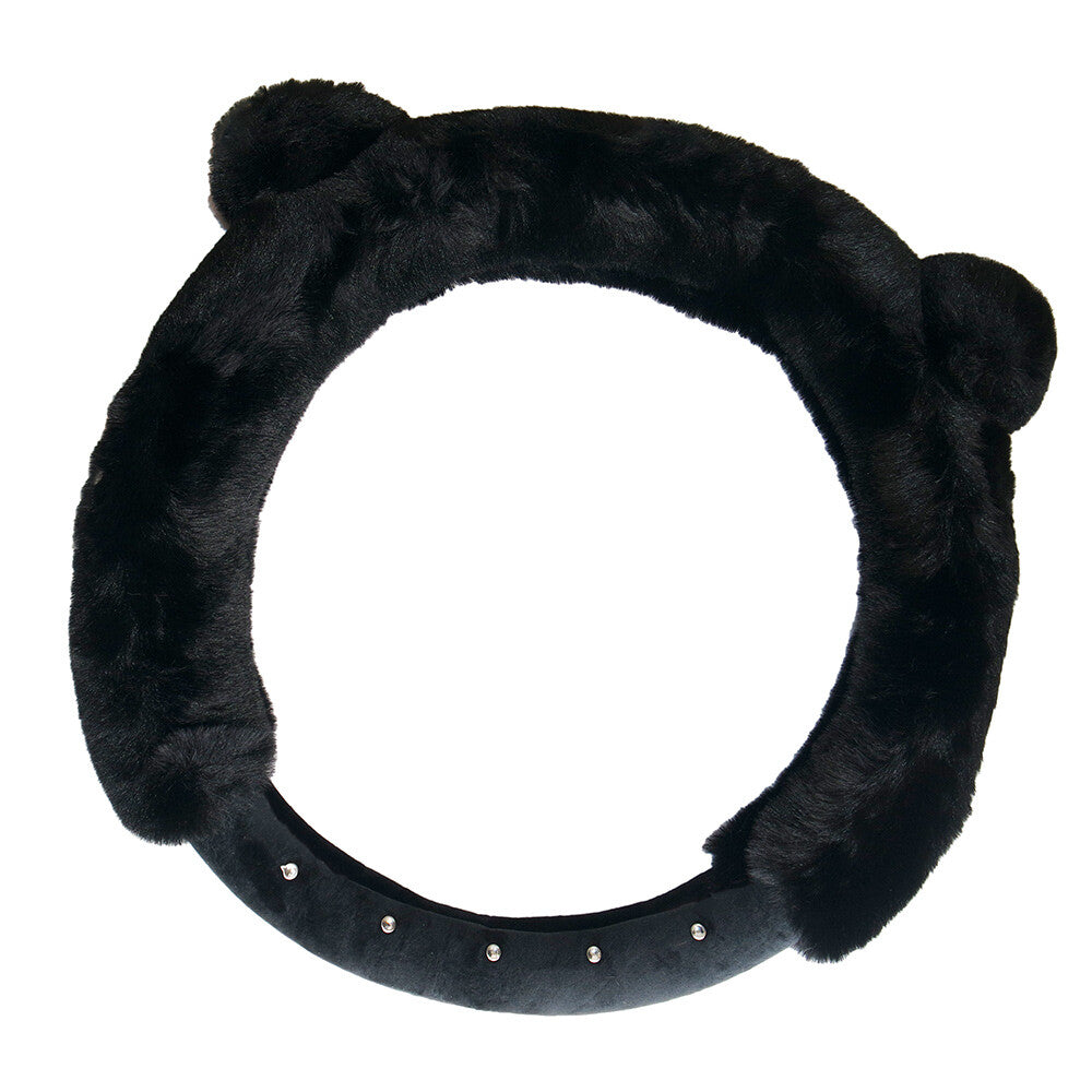 Universal Soft Warm Ears Faux Rabbit Fur Car Steering Wheel Cover for Decoration