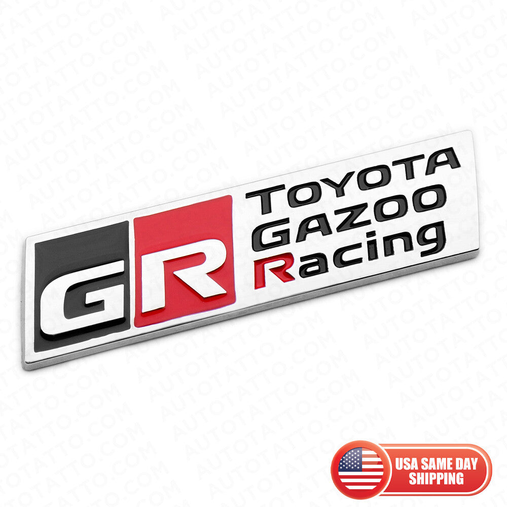 GR Toyota Gazoo Racing Fender Trunk Nameplate Emblem Badge Logo Sport Chrome