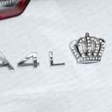 Universal Fashion Zinc Alloy Bling Crystal Crown Car Decal Sticker Decoration