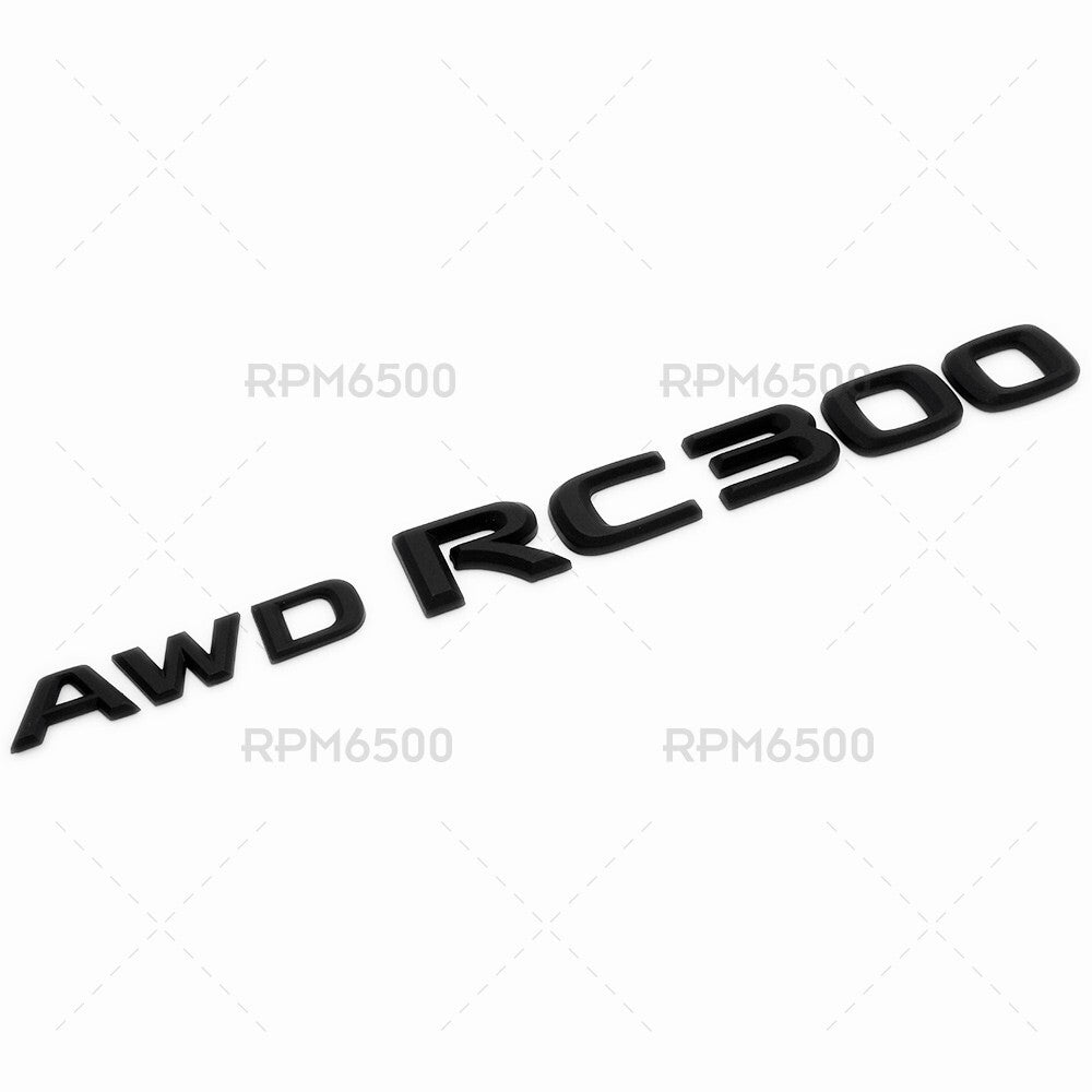 Lexus Trunk AWD RC 300 Matte Black Letter Logo Badge Emblem Car Replace F-Sport