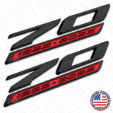 2x C8 Corvette 70th Anniversary Edition Door Badge Nameplate Emblem Black & Red
