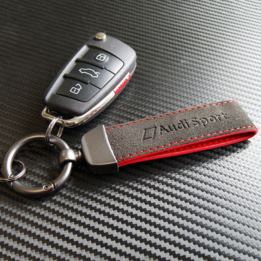 Audi Sport Fashion Alcantara Suede Car Key Fob Keychain Strap RIng Gift Decorate