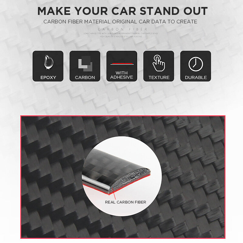 Audi Q3 Q5 Q7 Q8 3D Carbon Fiber Steering Wheel Ring Logo Badge Emblem Sticker