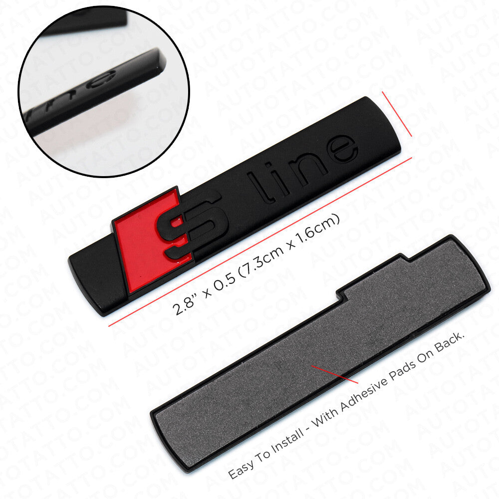 2x Matte Black Sline S-LINE Side Fender Marker Emblem Decal Badge Decorate Sport