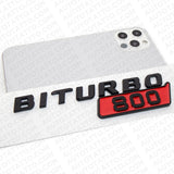 2x Mercedes BRABUS BITURBO 800 Fender Nameplate Badge Marker Emblem Gloss Black