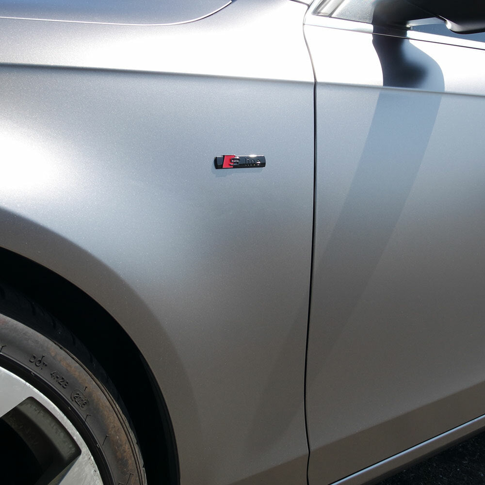 2x Gloss Black Audi S-LINE Side Fender Marker Logo Emblem Decal Badge Decoration