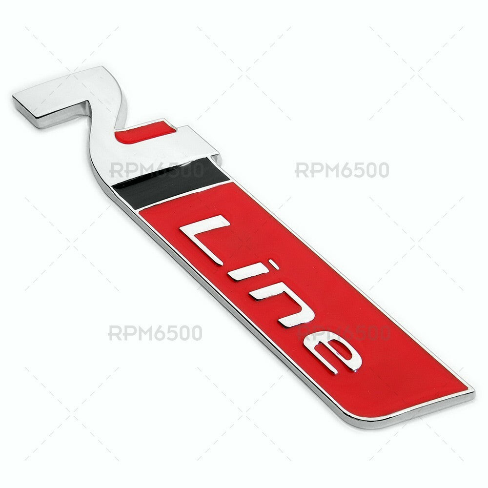 Universal Car Fender Side Marker Logo Badge Nameplate Emblem Sport Chrome Red