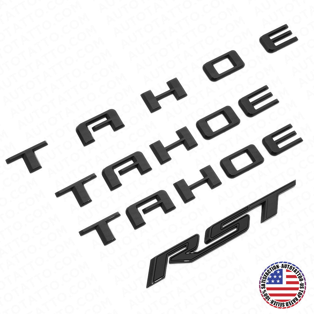 2021+ Chevy Tahoe Gloss Black Nameplate Emblem Kit Set RST Sport Decorate