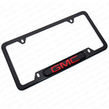 Black Stainless Steel Front Rear Emblem License Plate Frame Cover Gift - GMC