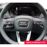 Audi Q3 Q5 Q7 Q8 3D Carbon Fiber Steering Wheel Ring Logo Badge Emblem Sticker
