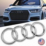 For 17-24 Audi Q7 SQ7 OEM Chrome Front Grille Rings Badge Sign Logo Emblem
