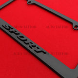1x For Honda Sport Gloss Black License Plate Frame Cover Decorate + Screw Caps