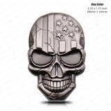 Universal 3D Fashion Metal Skull w/ USA Flag Emblem Car Decal Sticker Decoration