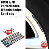 4pcs New M Performance Wheels 3D Sticker Badge Logo Emblem M Power Sport Black