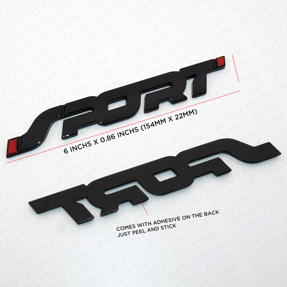 Universal Car Gloss Black SPORT Tailgate Adhesive Nameplate Badge Logo Emblem