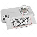 2Pcs WHITE PRIVILEGE Edition 3D Car Truck Emblem Badge Sticker Decal Decorate
