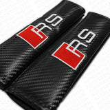 RS Car Carbon Fiber Seat Belt Cover Safety Shoulder Strap Cushion Pad Harness