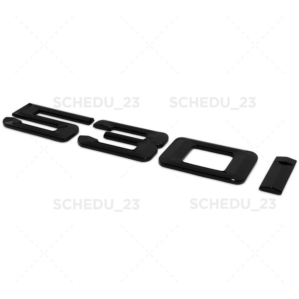 Gloss Black BMW 530i Sport Letter Logo Emblem Trunk Lid M Performance G30 G31