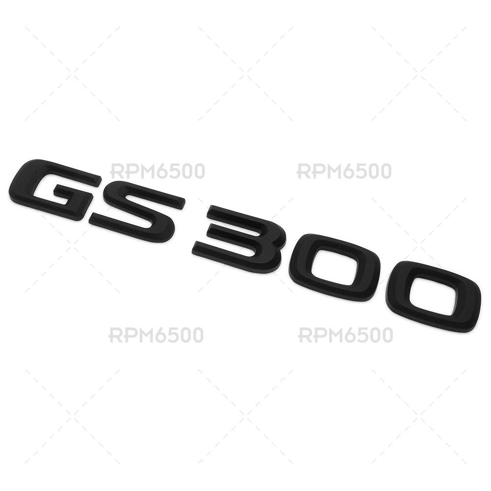 Lexus Trunk Matte Black GS 300 Letter Logo Badge 3D Decal Emblem Replace F-Sport