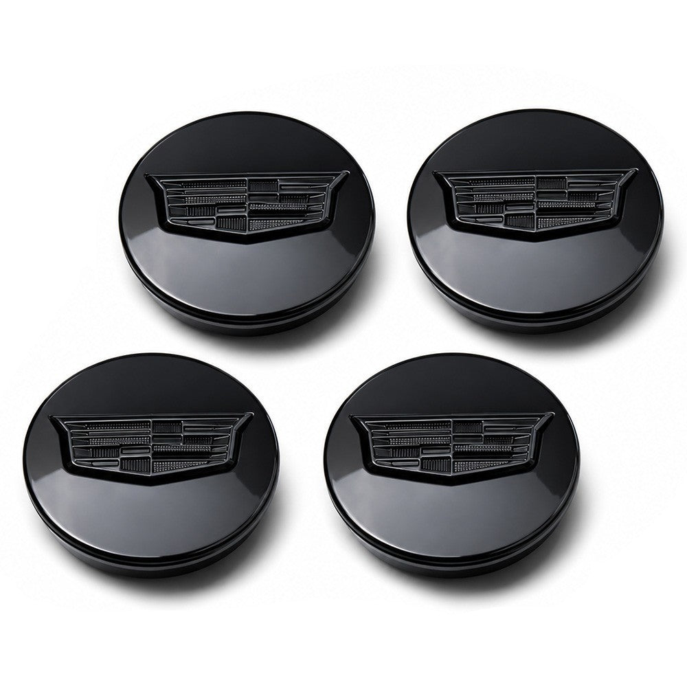 4x Cadillac ATS CTS DTS SRX STS XLR XTS) 67mm Wheel Center Caps Blackout
