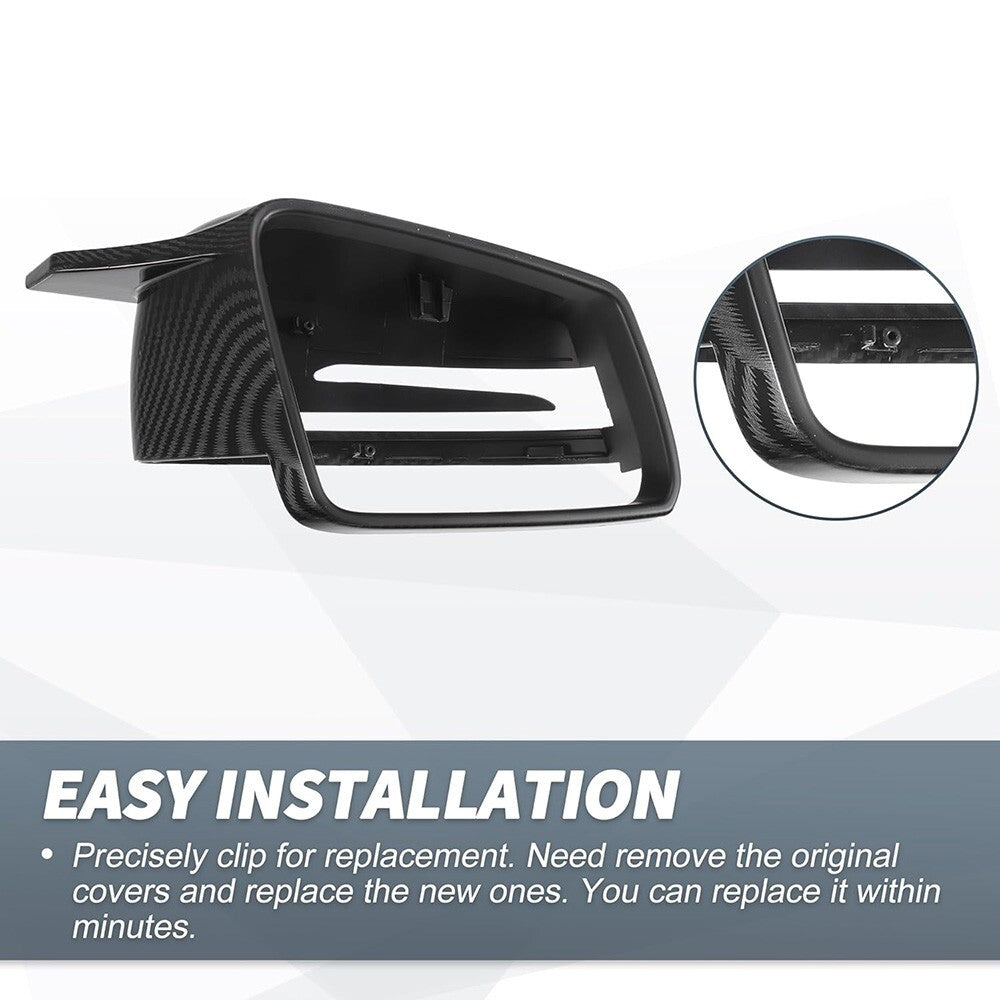 Carbon Fiber Horn Wing Style Mercedes W204 W212 W117 C E S GLA Side Mirror Cover