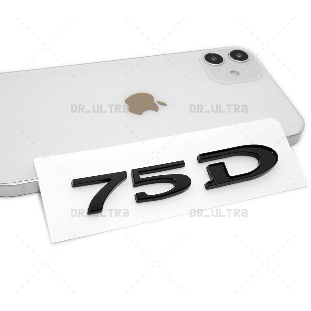 Tesla Rear Liftgate Lid 75D Letter Nameplate Logo Badge Emblem Sport Gloss Black