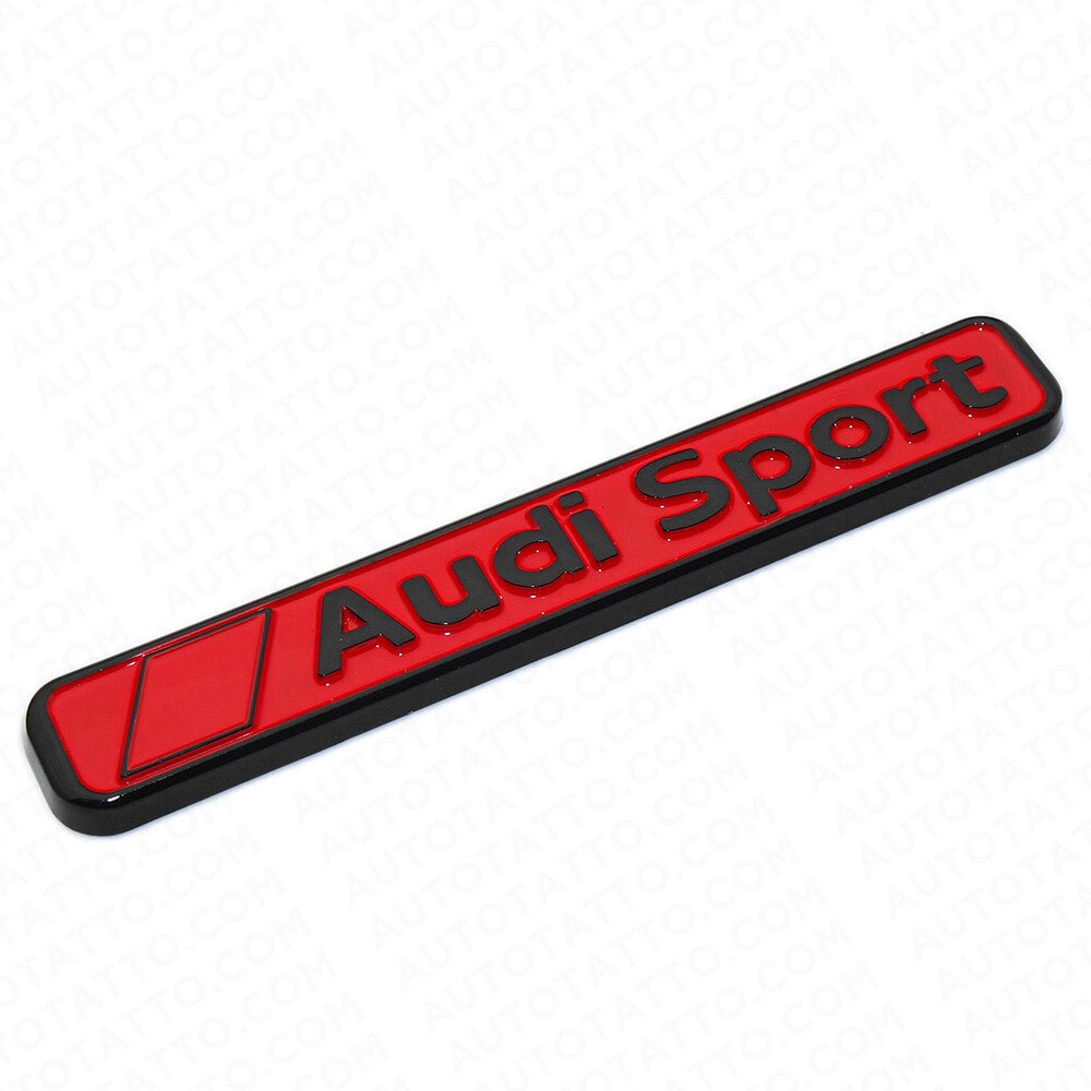 1x Red & Black Audi Sport Trunk Lid Fender Badge Marker Logo Emblem Decoration