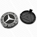 4x Mercedes Wheels Center Cap Hub Star Laurel Black Cover Inserts Sport AMG Set