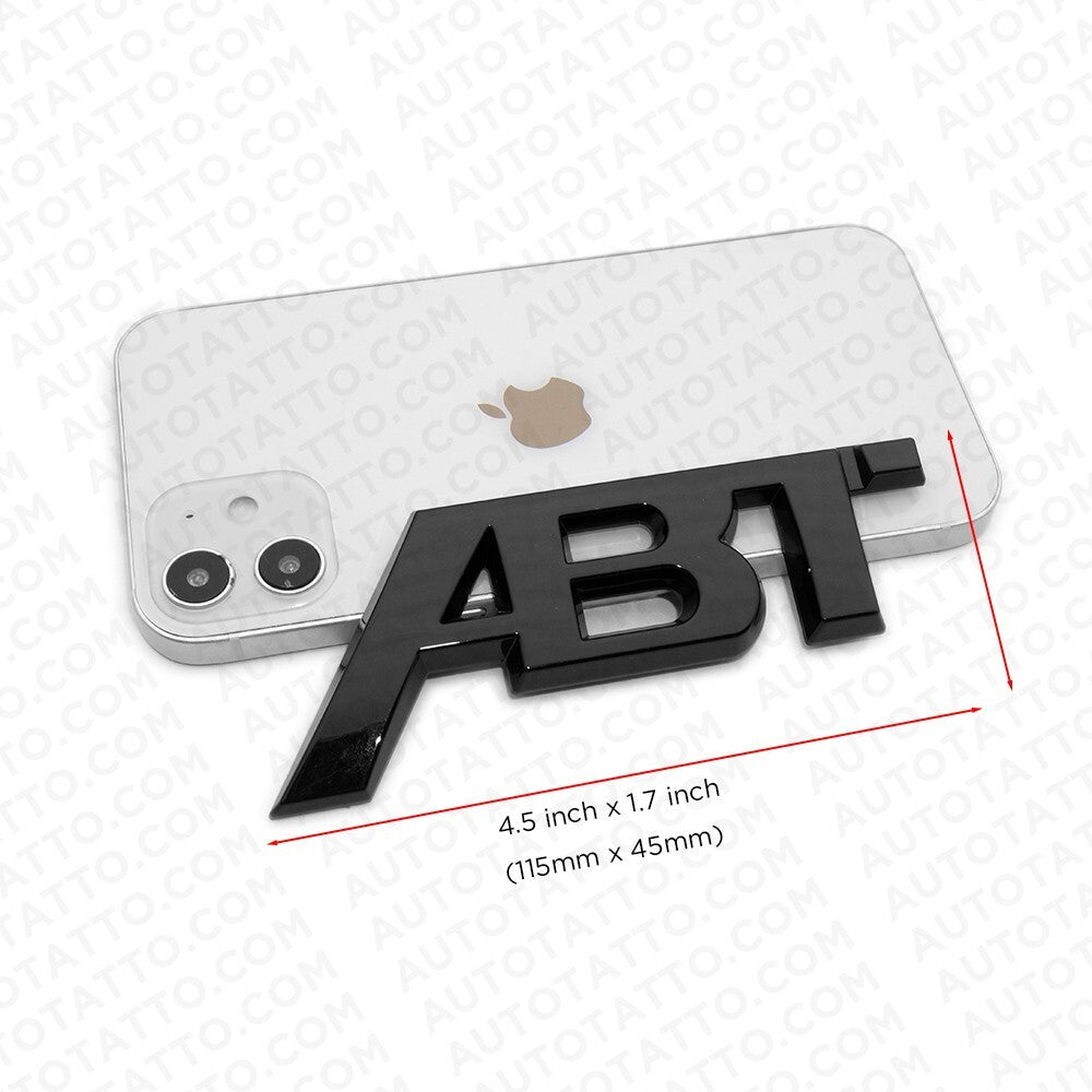 2pcs Audi Tuning ABT Sportsline Fender Badge Emblem Logo Gloss Black Decorate