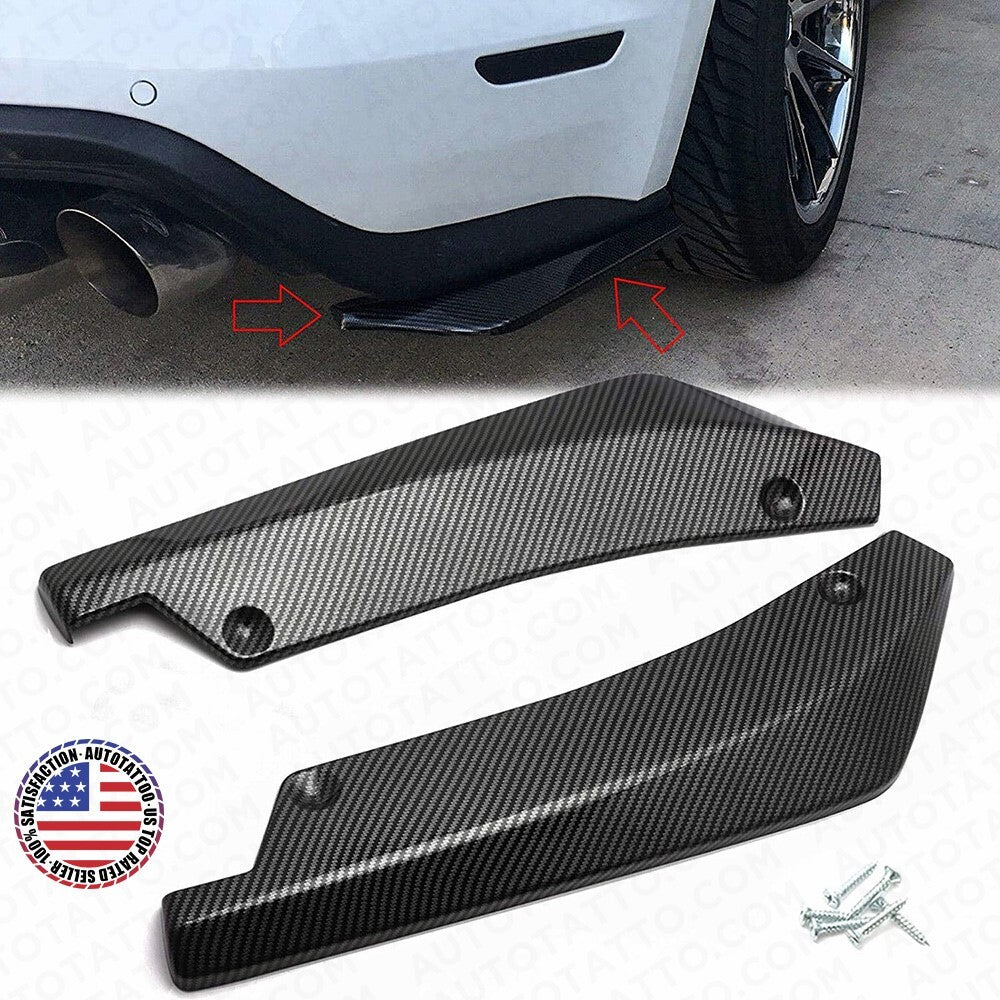 For Mercedes Car Rear Bumper Lip Diffuser Splitter Canard Protector Carbon Fiber